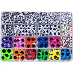 1700 count Googly Wiggle Eyes Self Adhesive, for Craft Sticker Eyes Multi Colors and Sizes for DIY by
