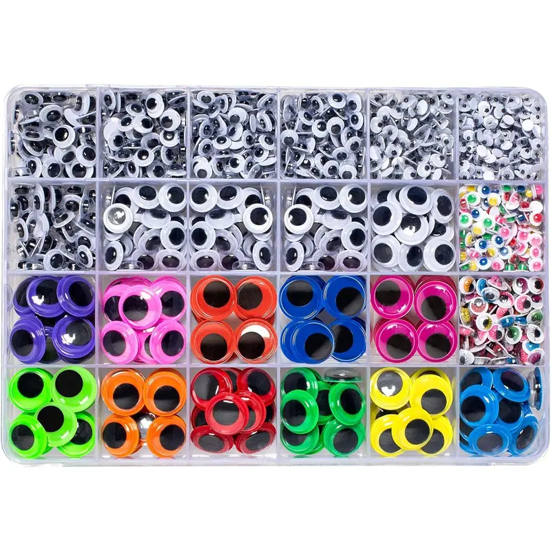 1700 count Googly Wiggle Eyes Self Adhesive, for Craft Sticker Eyes Multi Colors and Sizes for DIY by