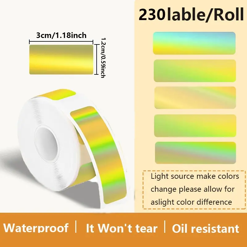 1 Roll 15x30mm Four-Proof Thermal Label Paper, Compatible with Yacole D30 and P12, Waterproof Adhesive Stickers for Printing, Thermal Shipping Label, Thermal Printing Labels