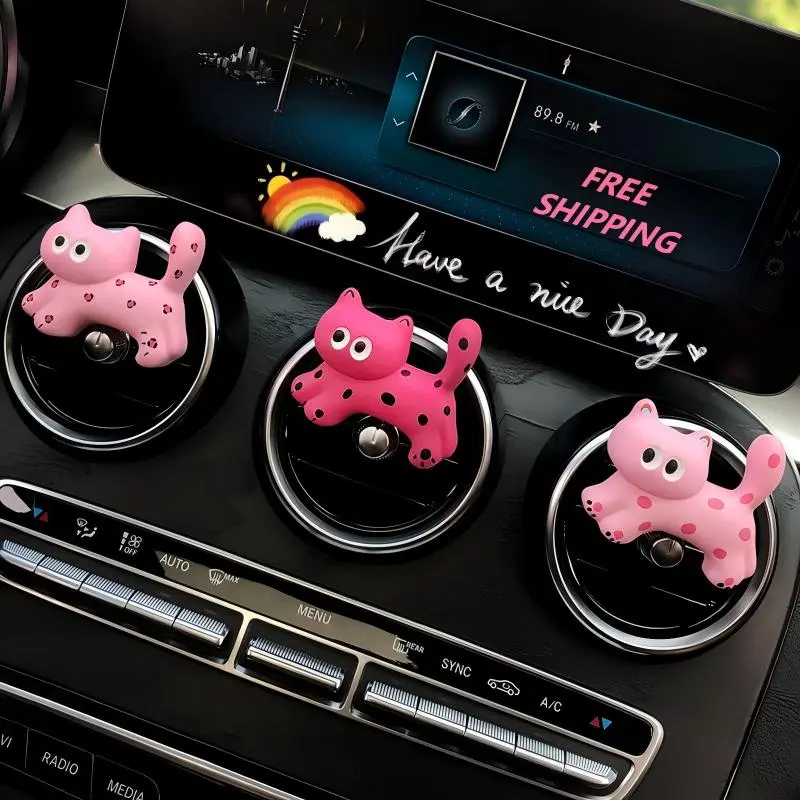 Car Air Freshener Diffuser Stone, Kitten Aromatherapy Car Perfume, Cute Car Decoration Accessory