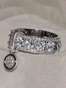 Elegant Artificial Zirconia Decorated Ring, Fashion Accessories for Women, Trendy All-match & Exquisite Jewelry for Birthday Gift, Cubic Zirconia Rings