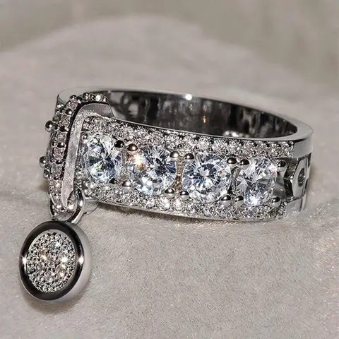 Elegant Artificial Zirconia Decorated Ring, Beautiful Rings, Fashion Accessories for Women, Trendy All-match & Exquisite Jewelry for Birthday Gift, Cubic Zirconia Rings
