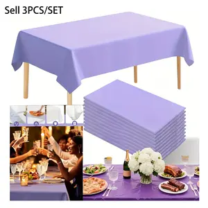 3PCS/set Wrinkle-Resistant Disposable Rectangular Tablecloths, Suitable for Indoor And Outdoor Use, Perfect for Parties, Picnics, Birthdays, Weddings, party supplies，party favor, Picnic Table Cover