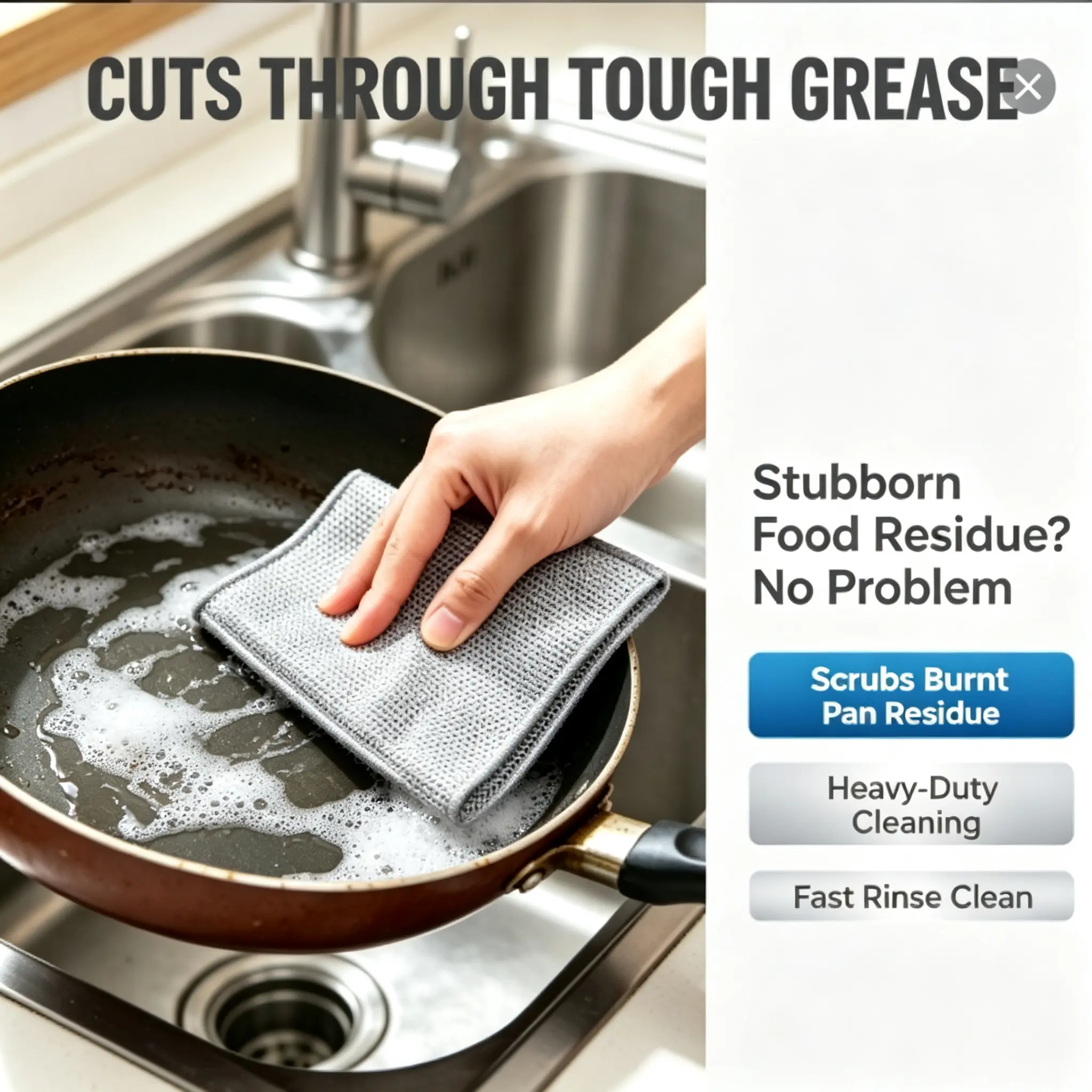 Double Layer Stainless Steel Wire Dishcloth Set、Non-Scratch Wire Dishwashing Rag、Heavy Duty Metal Dish Scrubber Pads