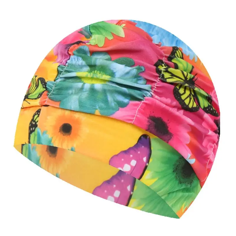 Swim Caps Waterproof Swimming Cap, flowers & butterfly, 2 Pack