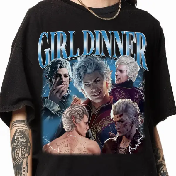 Comfort Colors Vintage 90s Graphic Style Astarion Girl Dinner T-shirt, Astarion Baldurs T-shirt, American Game For Kid Tee For Man and Woman Unisex Shirt