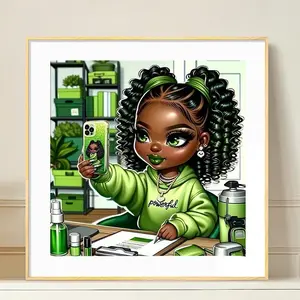 Teenager Pattern DIY Diamond Arts Colorful Painting Kit without Frame, 5D Diamond Arts Colorful Painting Kit, Wall Art Decor for Home Living Room Bedroom, Diamond Pattern Design