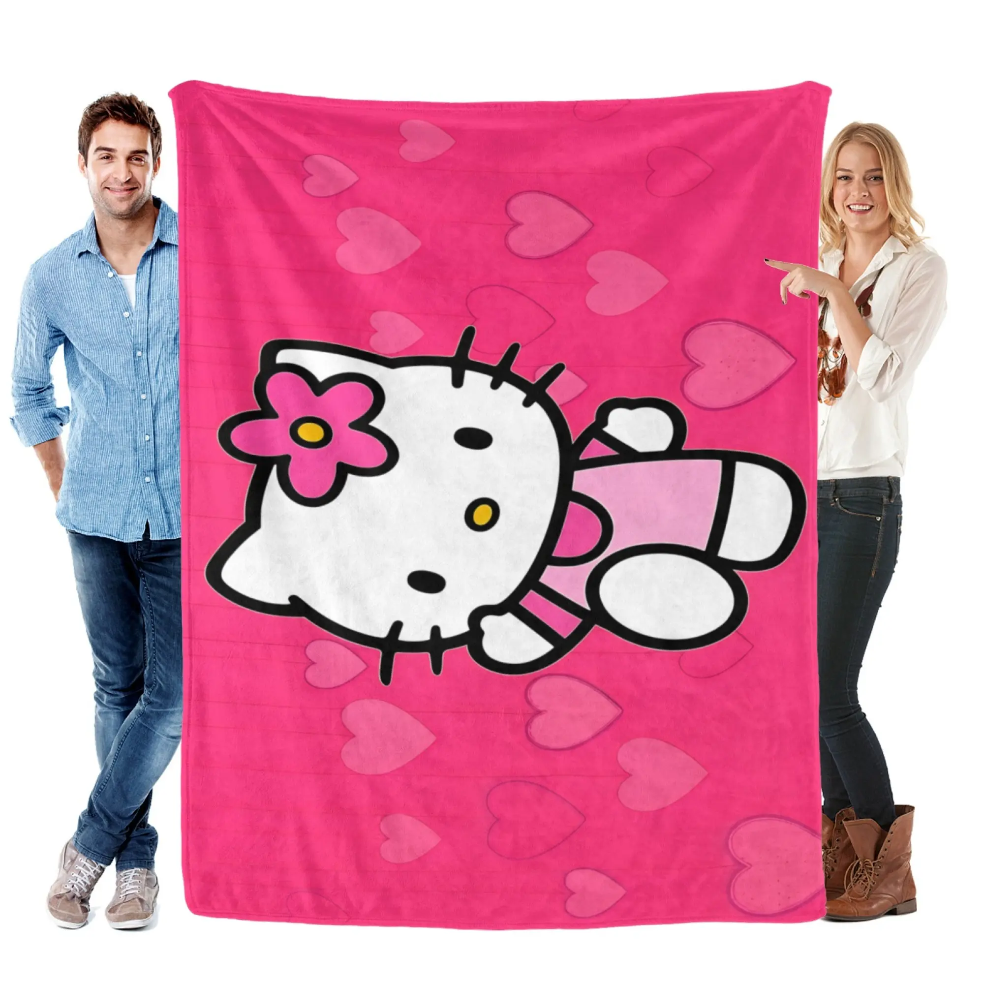 Hello Kitty Super Soft Pink Fleece Blanket - Cute Sanrio Room Decor Birthday Gift