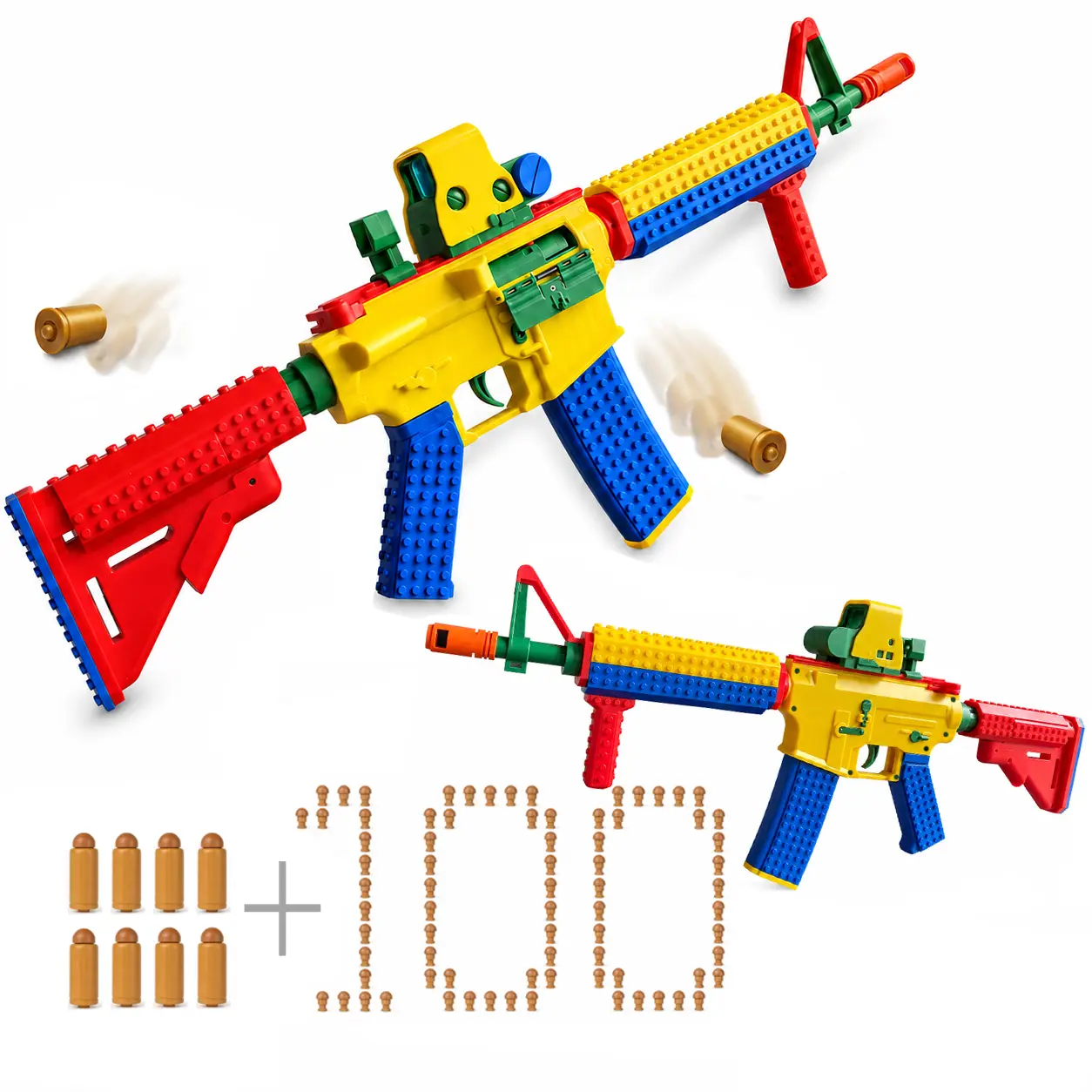 JINGJOY TG-001 Semi-Automatic Shell-Ejecting Toy Blaster, 8-Round Magazine, 4-Position Adjustable Stock, Detachable Vertical Grip and Rail-Mounted Sight, Ages 14+