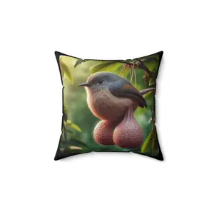 Balls Bird Meme Square Pillow - Funny Room Decor Throw Cushion
