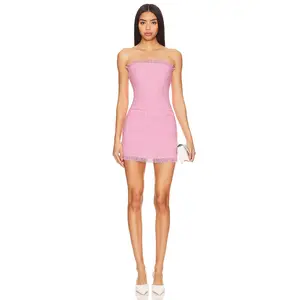 MORE TO COME Houda Strapless Mini Dress in Pink
