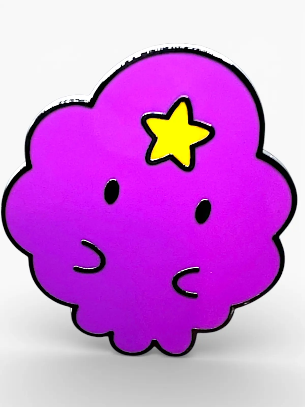 Lumpy Space Princess Pin, Quirky Cartoon Accessory with Star, Durable Metal Collectibles for Animation Fans, Metal Backing, Purple Cloud, Smooth Finish, Adventure Time, Cloud Shape, Enamel Pins, Backpack And Jacket Accessories, Lightweight And Easy To Wea