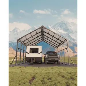 20x25 ft Metal Carport Kit, 120° Steep-Pitch Vertical Roof for Snow Shedding, 173" High-Clearance RV & Tractor Shelter, Heavy-Duty 2 Cars Car Port with Reinforced Frame