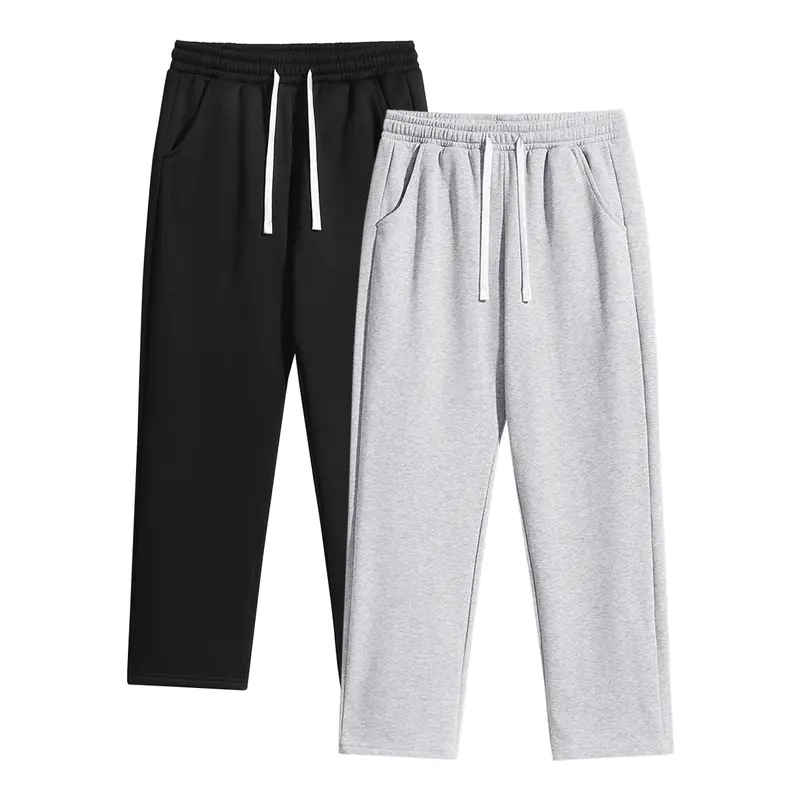 2 Pack Men's Solid Color Fashion Sweatpants, Versatile Year-Round, Perfect for Autumn and Winter Wear