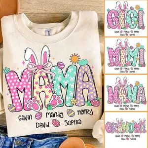 Coquette Easter Mama Shirt, Nana Mimi Gigi Easter Bunny Tee, Cute Grandma Spring Holiday Outfit, Bunny Nana Mimi Gigi Pullover, Cute Grandma Easter Day Shirt