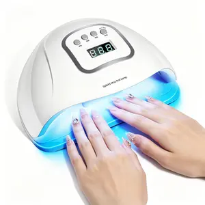 UV nail lamp, portable with 256-watt power, equipped with four timing modes, intelligent induction device and 30 lamp beads. It is suitable for curing gel nail polish for home and nail salon use, and features a detachable magnetic base for DIY manicure.