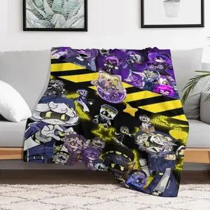 Anime Murder Drones Flannel Blanket Ultra Soft Anime Throw Blanket All Seasons Lightweight Microfiber Blankets for Living Room Bedroom Unique Gifts Cartoon Anime Blanket