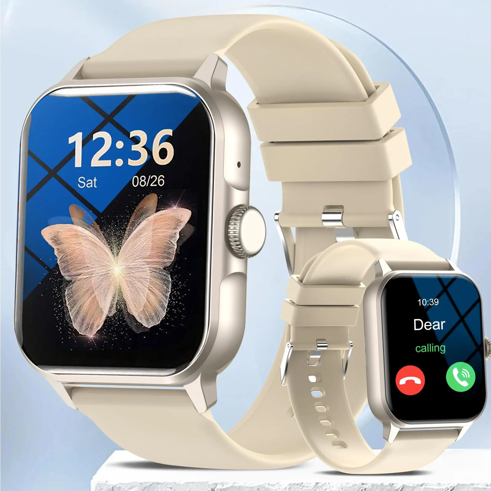 Multifunctional Smart Watch, Fashionable Digital Watch with Wireless Call/Dial & APP Reminders, Sports Watch for Women & Men