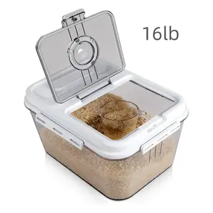 Large-Capacity 16lb Airtight Rice Storage Container with Rotating Timer for Rice Flour Sugar Baking Supplies Kitchen Food Storage Jar Ideal for Organization