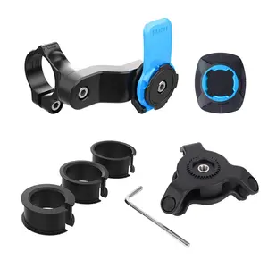 Motorcycle Bike Phone Holder Shock Absorber Quad Lock MTB Handlebar Phone Stand 360 ° Rotatable GPS Navigation Support Bracket