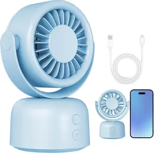 Portable Silent Fan, 3 Speeds Oscillating Fan with Auto 90° Rotate & Manual 120° Tilt Head, USB-C Corded Powered Mini Desk Fan for Desktop, Home, Travel, Rechargeable Wind Fan, Multifunctional Fan