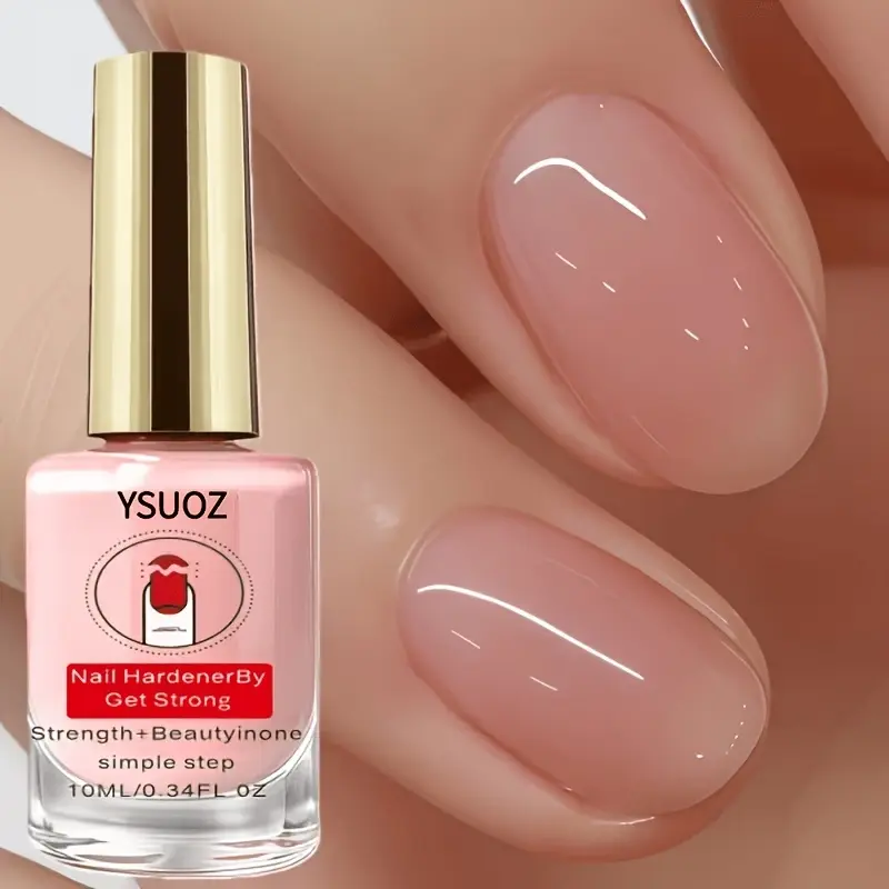 Natural Pink Nail Strengthener - 10 ml Nail Care Treatment, Transparent Hue, Long-Lasting Shine, Strength Enhancement, Smooth Application, Healthy Finish