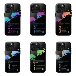 Charging Red Bull Energy Phone Case | Night Shift Edition Cover for iPhone 17 - 11 Pro Max Plus Mini X XR XS 7 8 Plus or SAMSUNG GALAXY S25 - S21 Ultra Plus