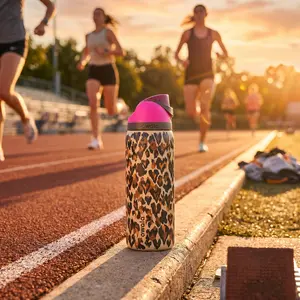 NEW Owala “Wild At Heart” 32oz FreeSip Water Bottle – Limited Edition Urban Outfitters Exclusive Leopard Cheetah Print Insulated Stainless Steel Tumbler with Straw, Leakproof Viral Aesthetic Hydration Cup