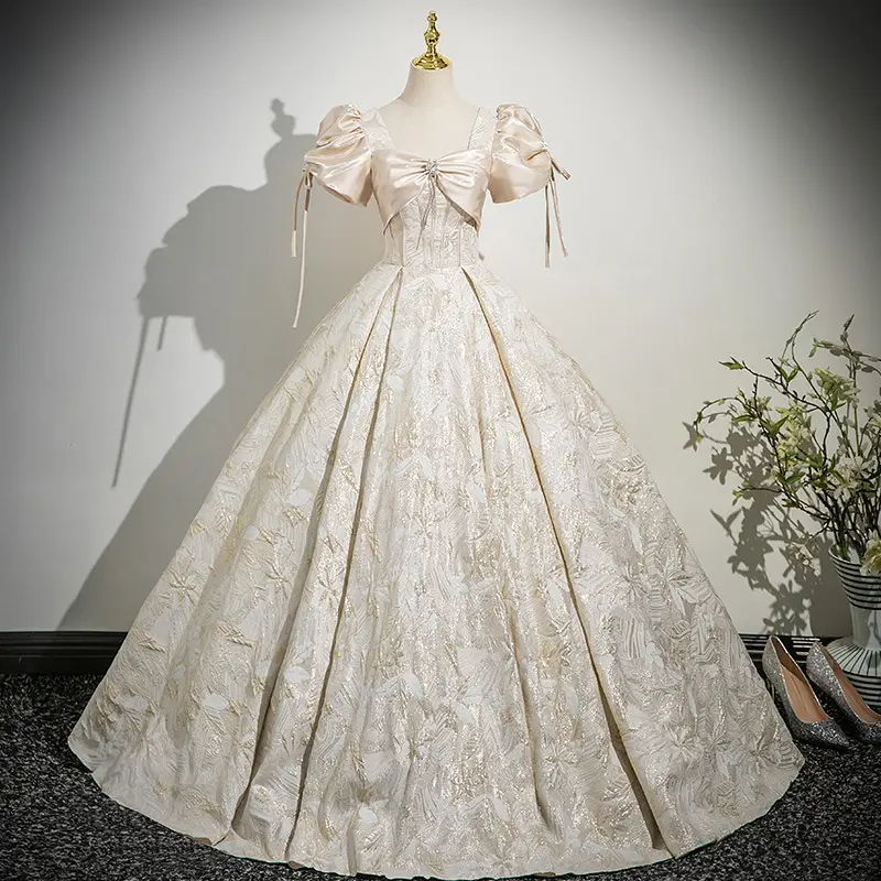 Story Champagne Satin Ball Gown with Puff Sleeves French Inspired for Graduation Debut Recital or Gala Hostess - TikTok Shop Story Champagne Satin Ball Gown with Puff Sleeves French Inspired for Graduation Debut Recital or Gala Hostess - TikTok Shop
