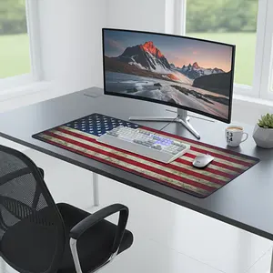 Large Patriotic USA Flag Print Gaming Mousepad - Universal Mouse Pad, Stylish Home Supply, Desk Accessory