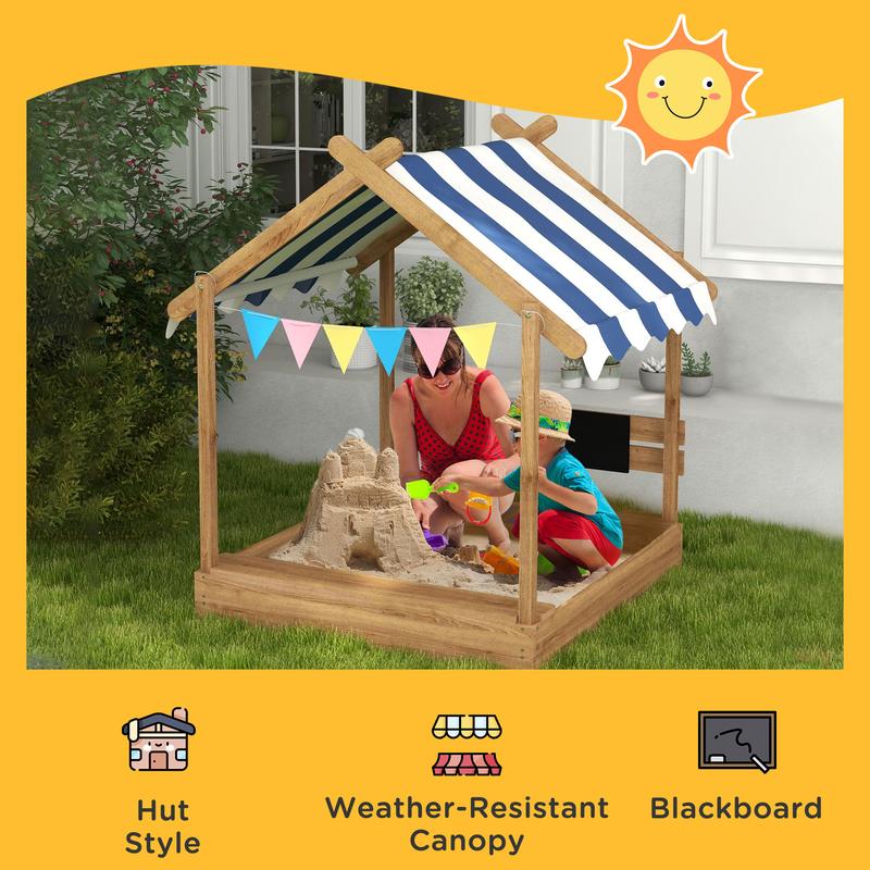 Outsunny Wooden Kids Sandbox Outdoor Children Play Equipment Activity Gift for Boys and Girls Outsunny Wooden Kids Sandbox Outdoor Children Play Equipment Activity Gift for Boys and Girls
