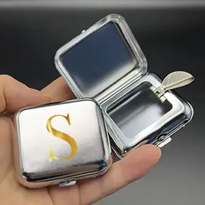 Portable Mini Metal Ashtray, Windproof Stainless Steel Car Ashtray with Leak-proof Lid, Compact Cigarette Holder for Outdoor Camping & Travel Use, Decor, Home Decor Accessory