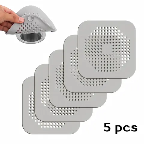 5 Pcs Classic Silicone Portable Hair Filters - Bathroom Drain Accessories with Rubber Cover, Strong Suction, Low-Profile Clog-Free Design, Rust-Resistant Protection, Easy-Clean Strong Hair Hold Catcher #PetFriendlyHome #BathroomOrganization #HomeHacks