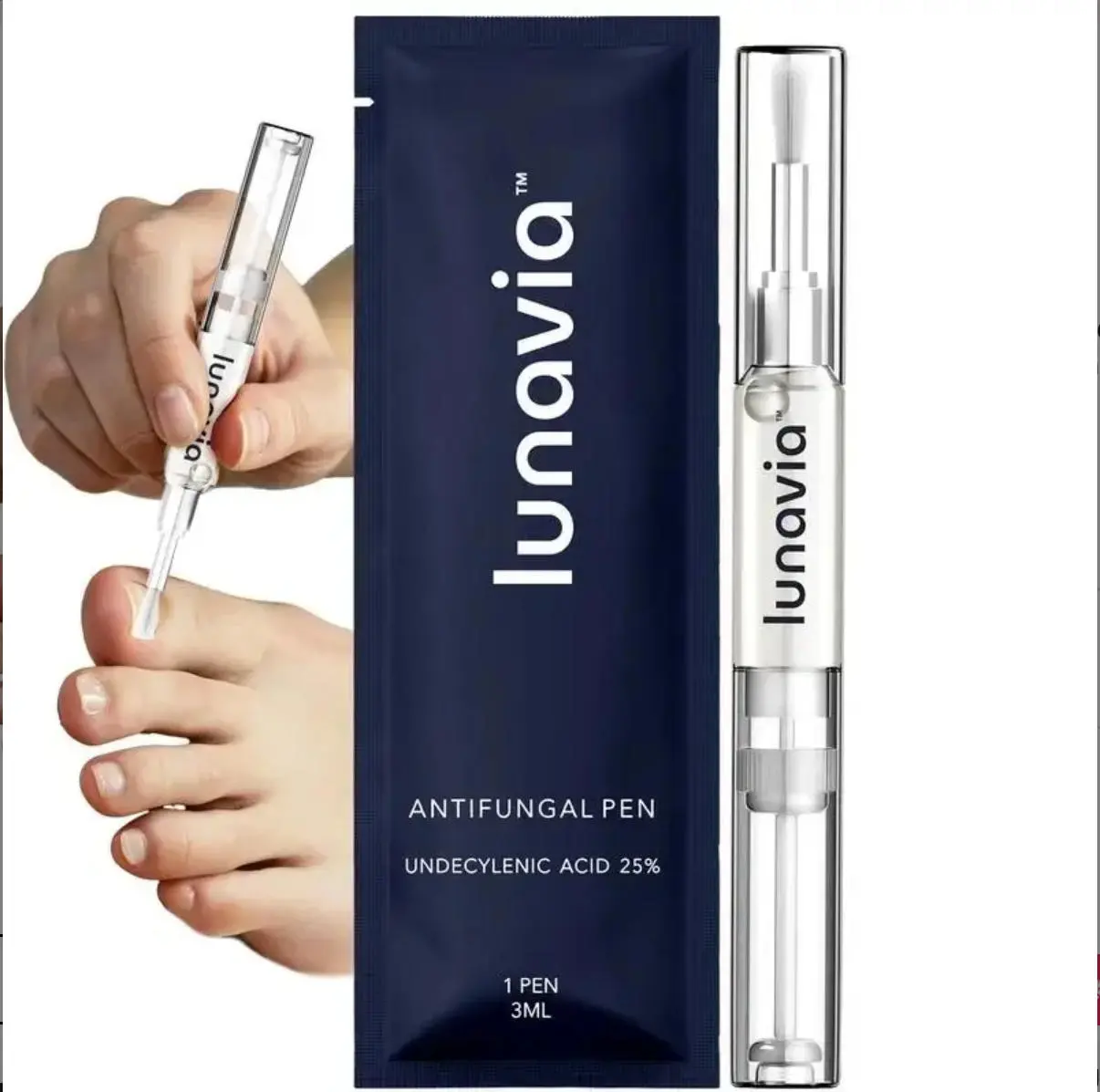 Antifungal Treatment Pen with 25% Undecylenic Acid, Helps Relieve Athlete's Foot, Ringworm, and Jock Itch, Easy Twist Applicator with Tea Tree Oil Cosmetic