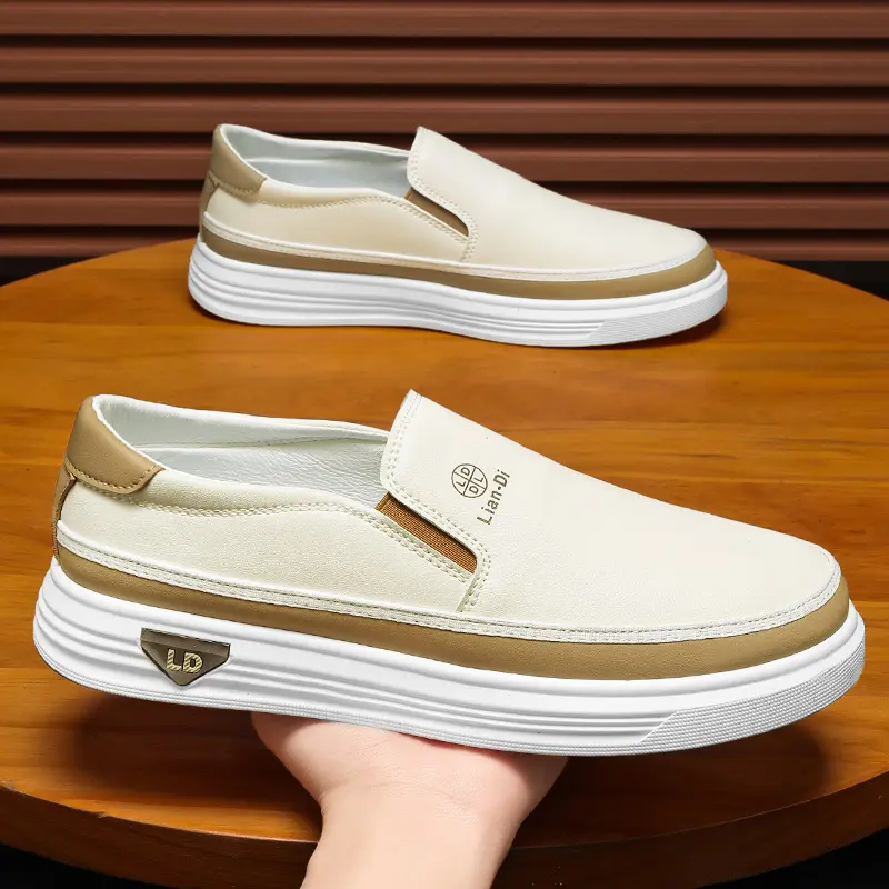 Men's fashionable one-piece loafers - soft upper, non slip sole, suitable for daily casual wear, vacation shoes | decorative stitching | synthetic shoes, formal shoes，Comfy Durable Men's Solid Color Slip On Loafer Shoes