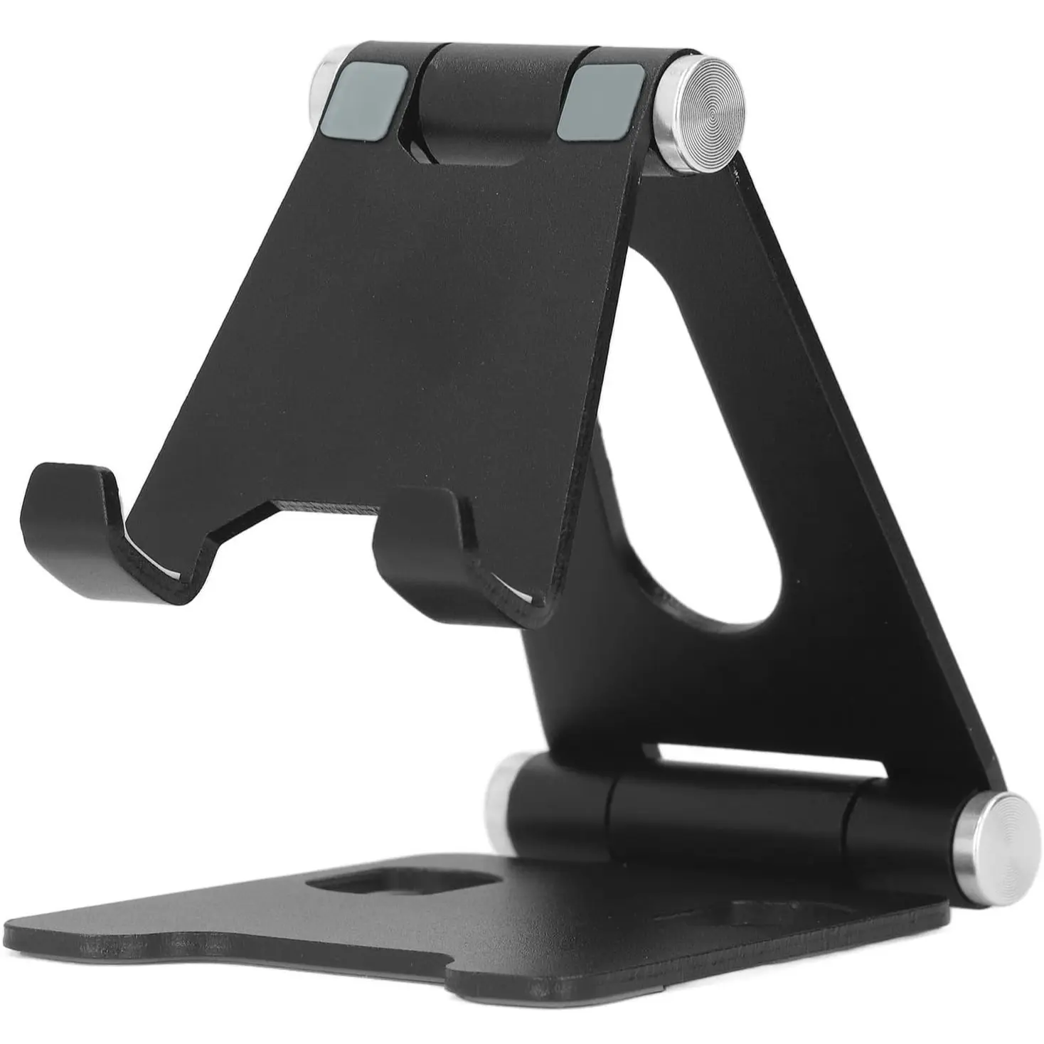 Aluminum Alloy Metal Desktop Phone Stand, Adjustable, Compatible with iPhone 13/14/15 Pro, Portable Foldable Design, Ideal for Live Streaming