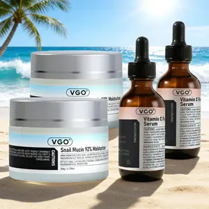 VGO Vitamin C Serum + Snail Mucin 92% Moisturizing Gel Cream – Everyday Skin Care Combo