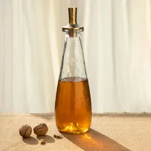 Pebbled Decanter Bottle with Stopper - Tall