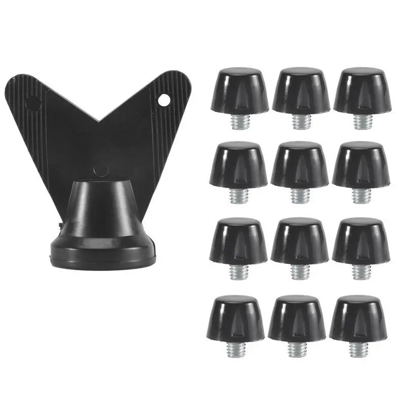 12 PCS Professional Plastic Football Boot Spikes Replacement Cleats (M5, 10mm) with Wrench Set for Track Shoes, Plastic Spikes