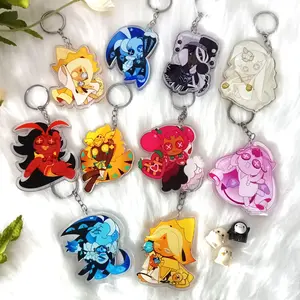 Cookie Run Kingdom Keychain Acrylic Charms, CRK Keychain: Shadow Milk, Vanilla Cookie, Mysticflour Cookie, Burning Spice Cookie, Eternal Sugar Cookie – Cute Acrylic Keychain Charms, Perfect Gift for Fans & Collectors