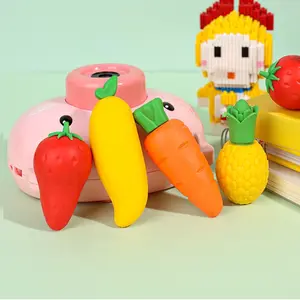 2/3pcs Giant Fruit Carrot Eraser, Cute Clean Dust-Free Student Stationery, Creative No Smudge Fun Erasers