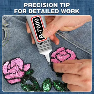 B-7000 Transparent Gel Adhesive 3.8oz, Strong Bonding for Jewelry Making, Fabric Repair, Phone Screen Fix, High Viscosity