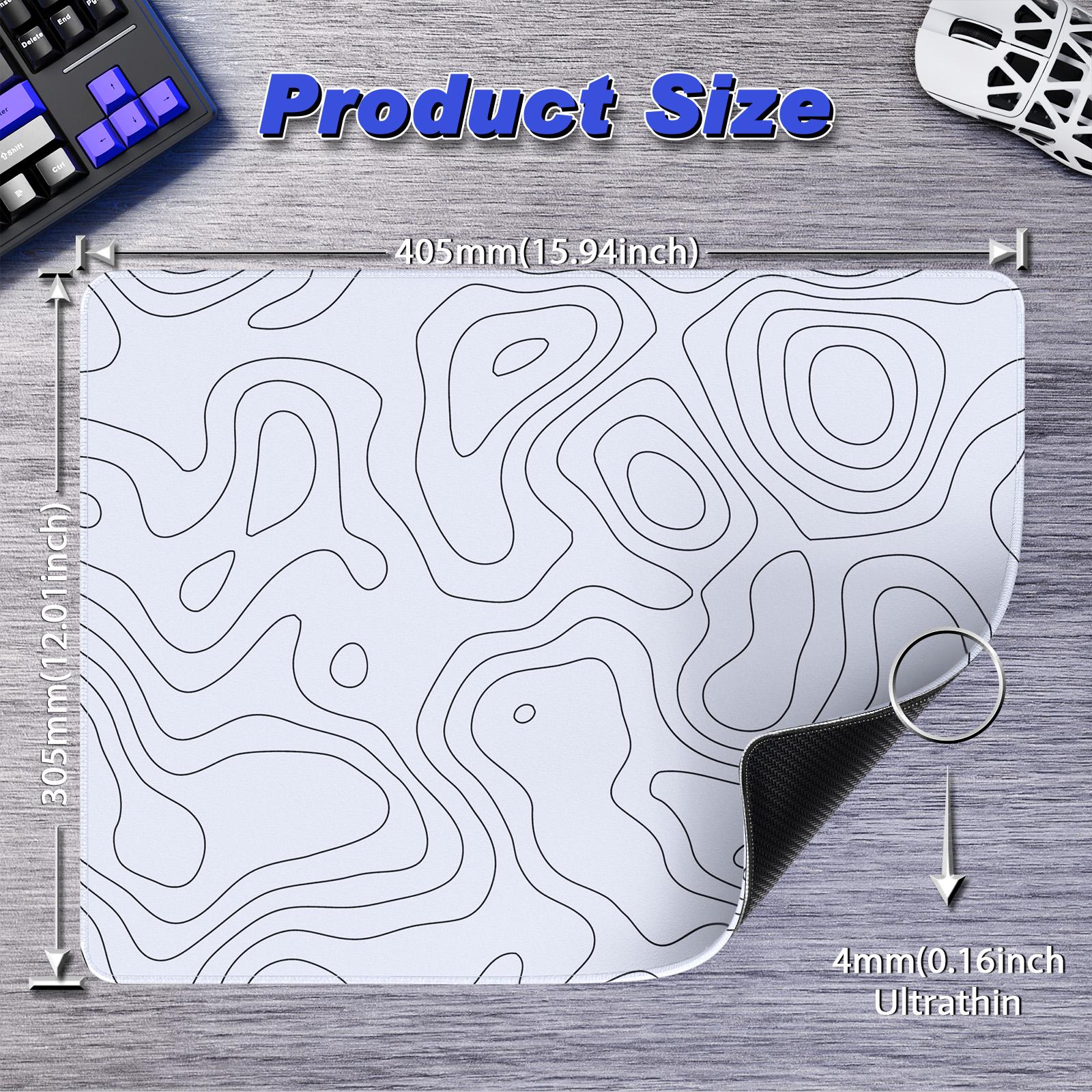 ATTACK SHARK CM02SE Gaming Mouse Pad, Non-Woven Texture Surface, Anti-Slip Rubber Base, Anti-Fraying Stitching Portable Mouse Mat for Mac/PC/Laptop Office&Gaming Accessories 410 * 310 * 4mm White