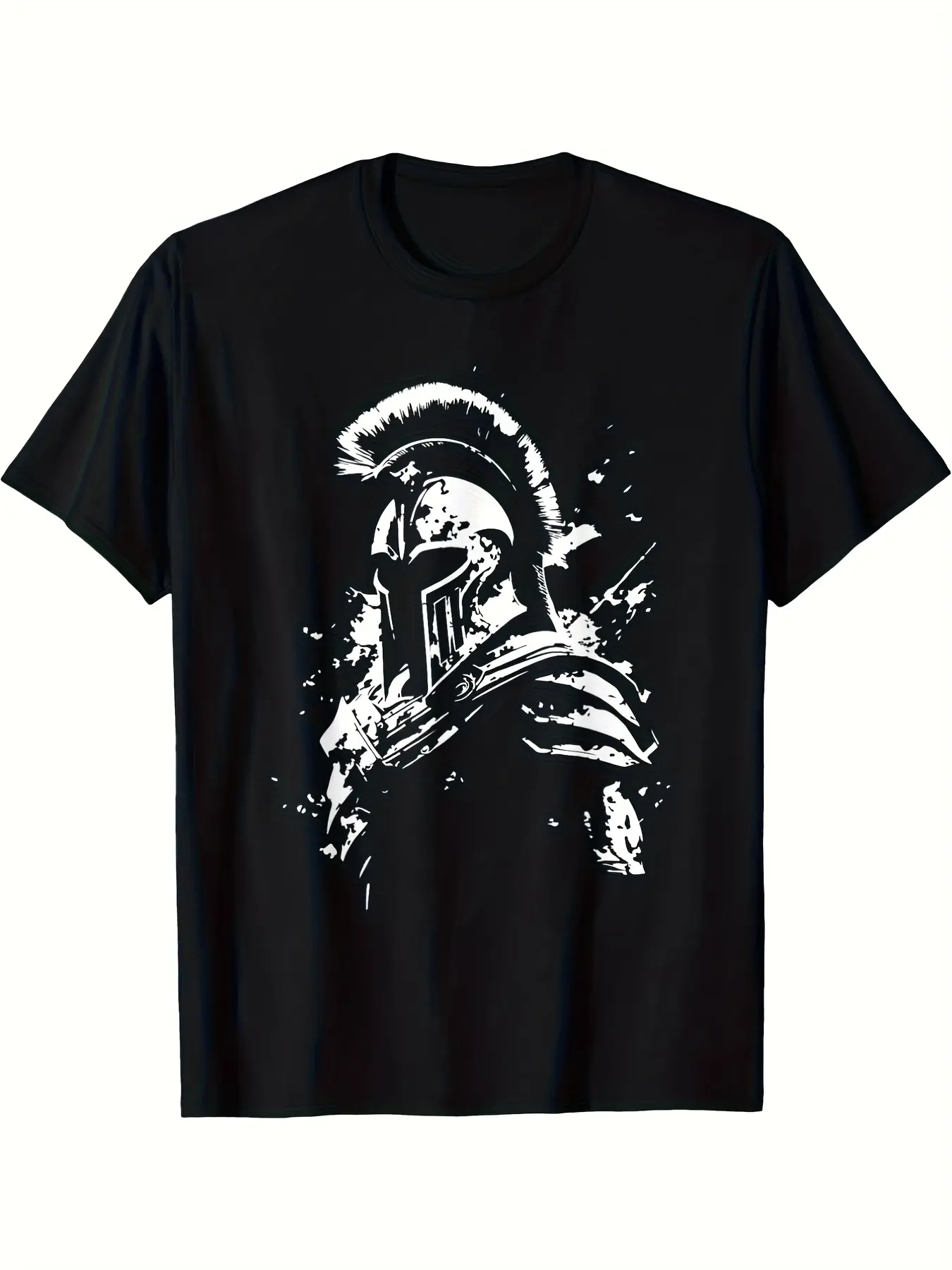 Men's  Women's Spartan Helmet Greek Warrior T-Shir unisex soft cotton short sleeve t shirt, vintage graphic casual tee for men women teens, perfect birthday holiday gift for camping travel gym daily street casual wear