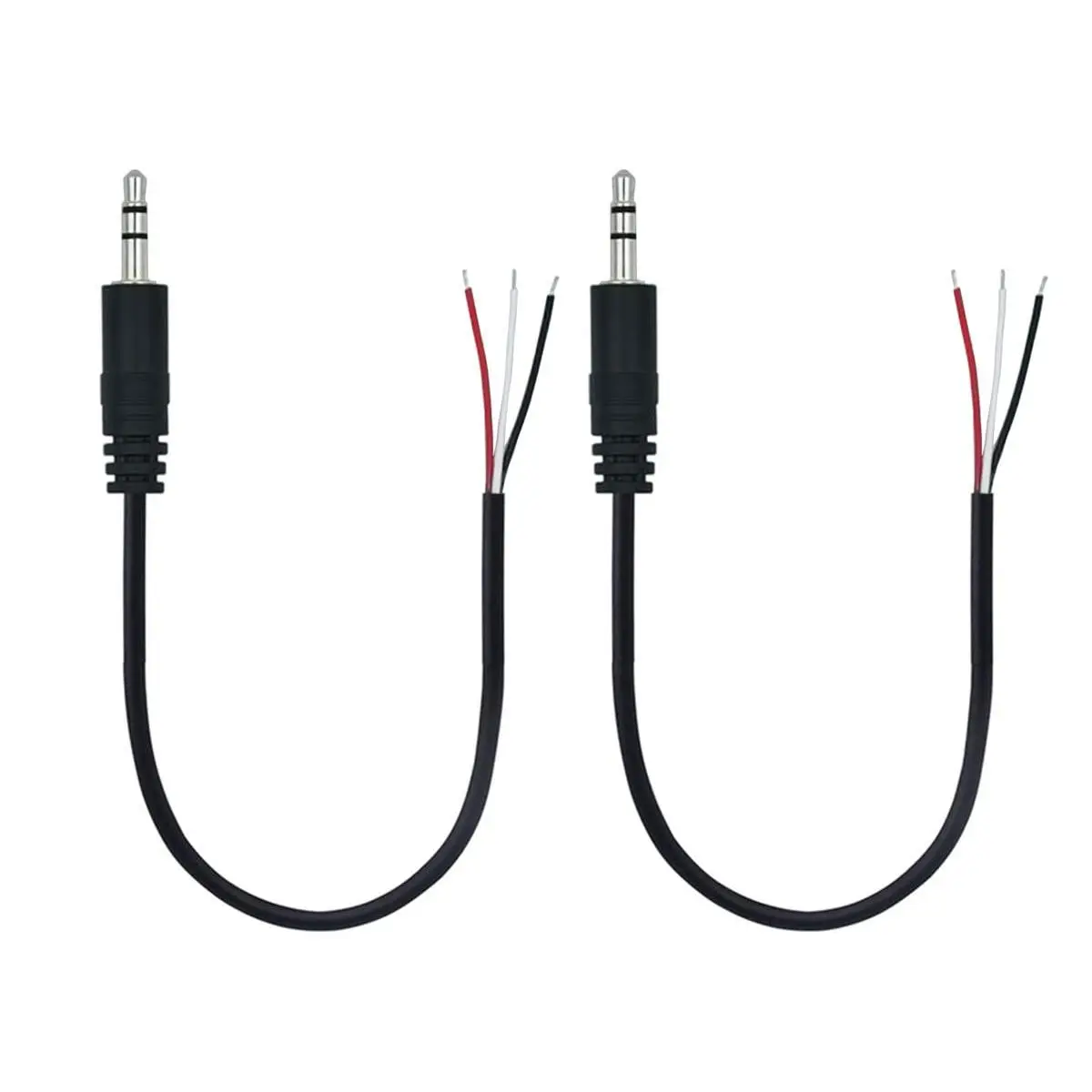 3.5mm Male Plug Jack Connector Replacement Repair, 3.5mm 1/8" 3 Pole to Bare Wire Audio