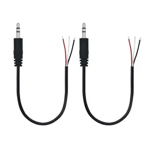 3.5mm Male Plug Jack Connector Replacement Repair, 3.5mm 1/8" 3 Pole to Bare Wire Audio
