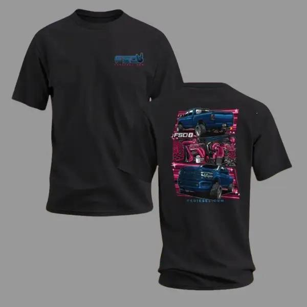 FSD Diesel Blue Ram T-Shirt, Pink Turbo Engine Graphic Tee, Street Truck Build Shirt for Performance and Diesel Fans Crew Neck Graphic T-Shirt – Torque Shop.