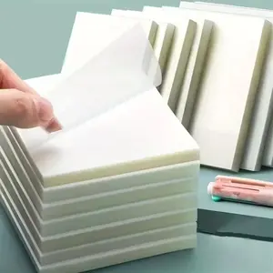 Transparent Waterproof Sticky Notes, 2.99x2.99 Inch Compact Size Square Self-Adhesive Note Pads, Sticker Sheets, Ideal for Journals and Book Annotations