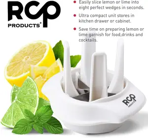 Lemon/Lime Slicer, to Garnish Food Drink - Stainless Steel Lime Cutter | Lemon Wedge Cutter for Perfect Lime Slices rebanador de limon - Chelda Lemon Salt and Tequila