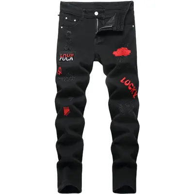 Drippy Pants That Has Red and Black Jeans TikTok Shop